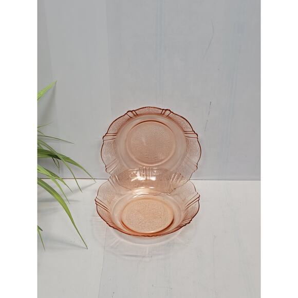 2 Vintage American Sweetheart Pink Cereal Bowls Depression Glass, MacBeth-Evans - Picture 1 of 3